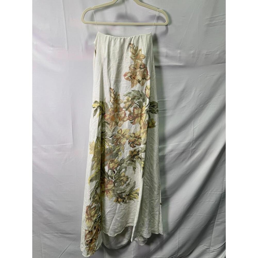 Strapless White Floral Maxi Dress - Picture 5 of 11